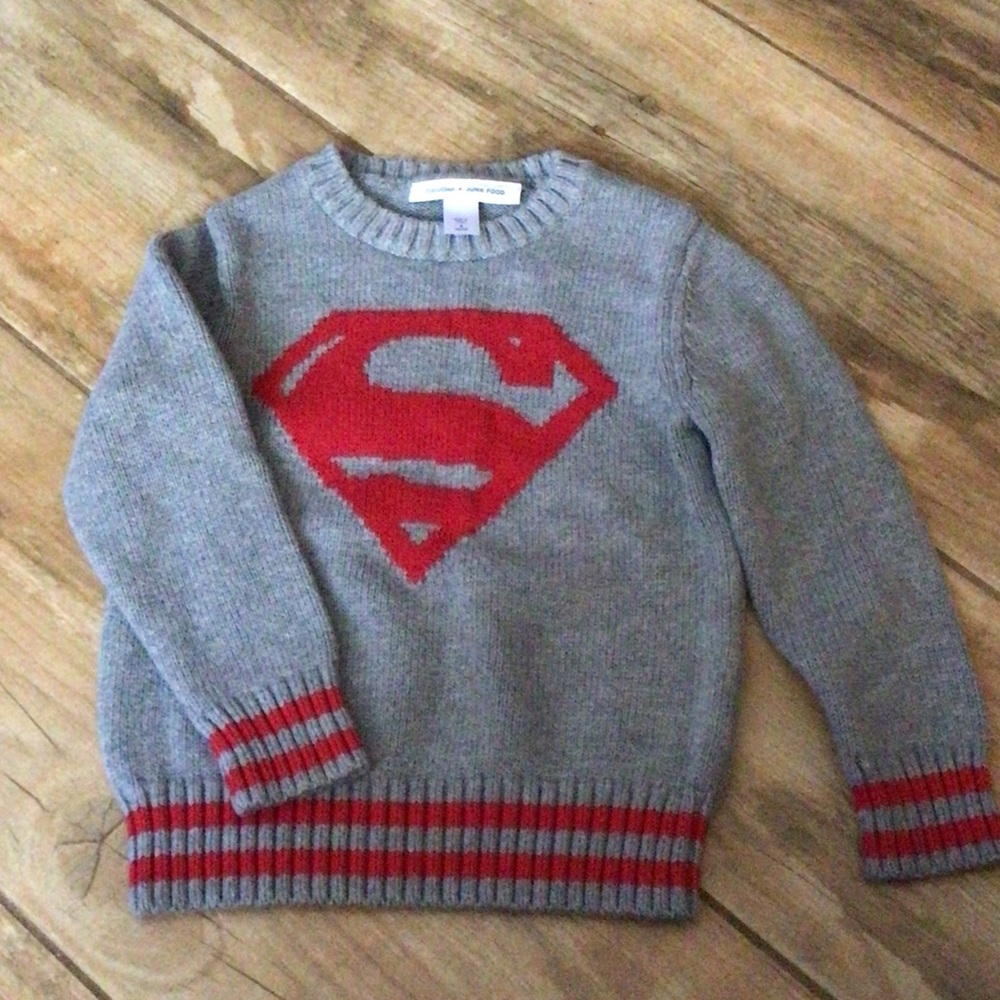 Baby Gap Gray & Red Superman Logo Sweater